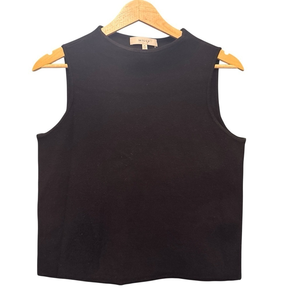 Milly Black Sleeveless Sweater Blouse Size Med